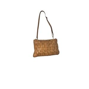 Costanza Rota Woven Crossbody Bag Brown Leather Made In Italy Handbag Purse